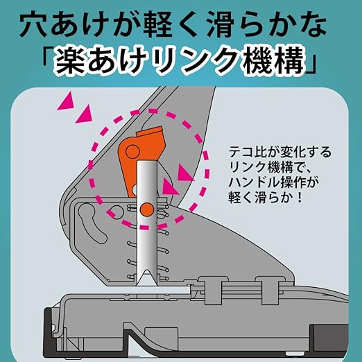Kokuyo 2-Hole Punch, Heavy-Duty 37 Sheet Capacity, Perfect Size for A4/B5/A5 Papers with Adjustable Paper Guide & Position Markers, Black, Japan Import (PN-G37D)