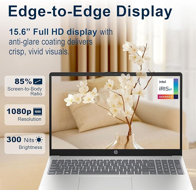 HP 15.6" FHD 1080p IPS Display Laptop | Intel i7-1255U 10-Core Processor | 64GB DDR4 RAM | 1TB PCIe SSD | Win 11 | WiFi 6 | 720P Camera with Privacy Camera Shutter | Thin Notebook for Work & Study