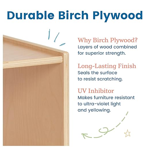 ECR4Kids 10-Section Coat Locker with Tray Storage Compartments, Classroom Furniture, Natural
