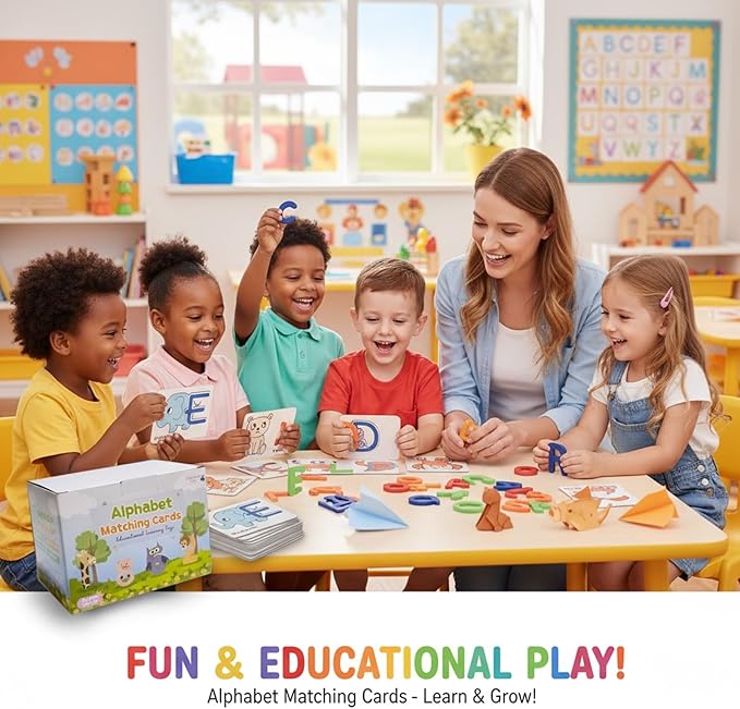 Alphabet Flash Cards for Kids Ages 3-8 – Number and Letter Flash Cards – Montessori Alphabet Puzzle & Matching Game – Letter Recognition for Kindergarten & Preschool Learning
