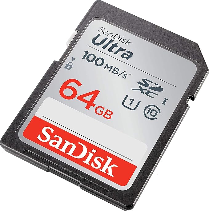 SanDisk 64GB SD Ultra Memory Card SDXC for Sony Cybershot Black/Silver 20.1 MP, DSCW800 Digital Camera (SDSDUNR-064G-GN6IN) Bundle with (1) Everything But Stromboli Memory Card Reader