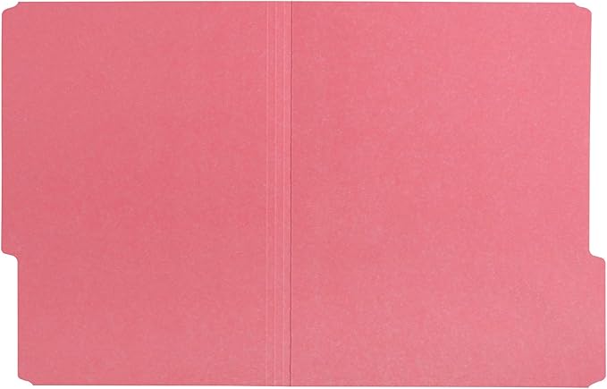 Amazon Basics File Folders for Organization, Letter Size, 1/3 Cut Tab, Red, 36-Pack