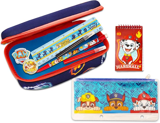 Paw Patrol Giant All You Need for School Stationery Gifts Set - Pencils Case Notebook Eraser Ruler, Back to The Pre School Kindergarten Education Goodies Supplies Materials Birthday for Kids Boys
