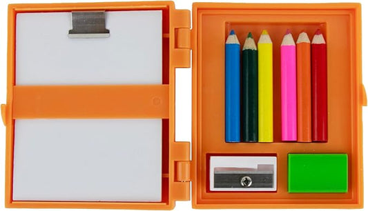 World's Smallest You Create Artist Drawing Kit. Miniature Creative Art Craft Set. Includes: 6 Color Pencils, Sharpener, Eraser, Pad, and Drawing Board/Easel.