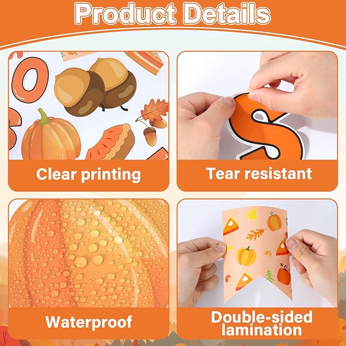 Fall Bulletin Board Decorations Set Thanksgiving Pie Paper Cutouts Autumn DIY Photo Craft for Classroom Holiday School Home Office Wall Decor