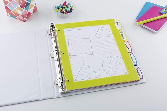 Avery Ultralast Big Tab Plastic Dividers for 3 Ring Binders, 5-Tab Set, Multicolor with White Labels, 1 Set (24900)