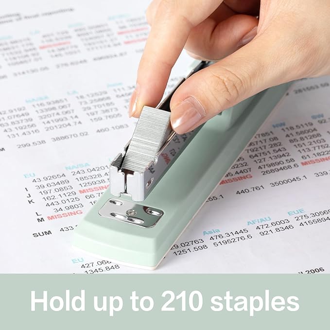 Deli Stapler, Desktop Stapler, 2 Pack, Office Staplers, 25 Sheet Capacity, Includes 2000 Staples and 2 Staple Removers, 2 Pack, Green