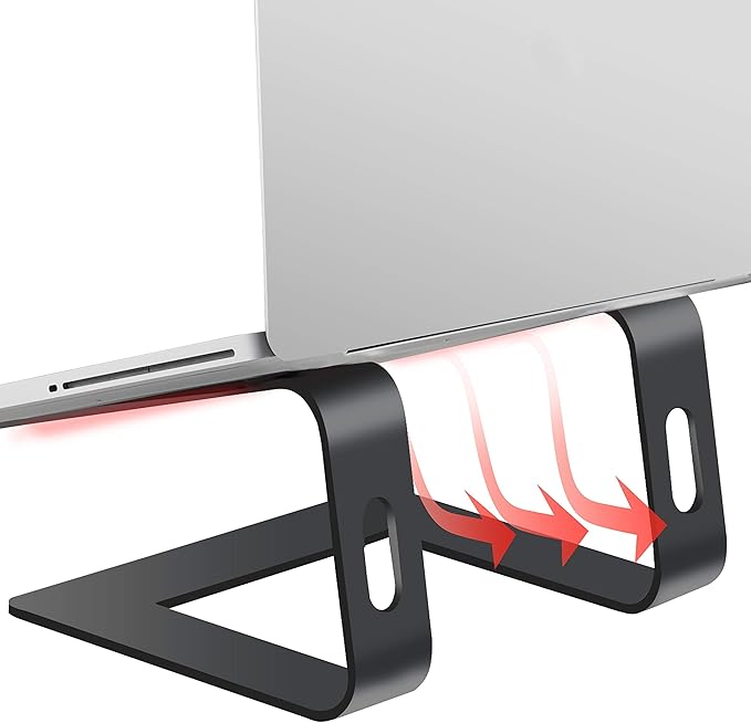 Orionstar Laptop Stand Portable Aluminum Laptop Riser Compatible with Mac MacBook Air Pro 10 to 15.6 Inch Notebook Computer, Detachable Ergonomic Elevator Holder, Black