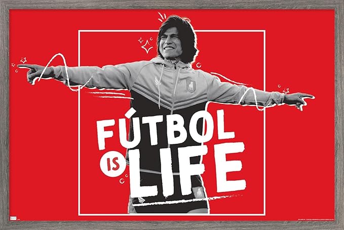 Ted Lasso - Futbol is Life Wall Poster, 34L" x 22.4W", Barnwood Framed Version
