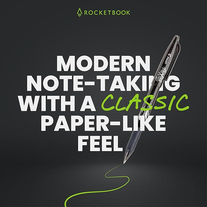 Rocketbook Fusion Hybrid Reusable Planner and Notebook in One, Additional Blank Pages, Goal and Project Tracker, Undated Planner, Executive Size 6x8.8, Grey (Pack of 1)