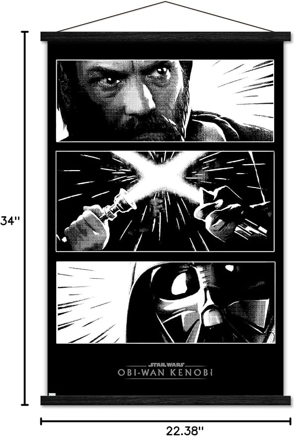 Trends International Star Wars: Obi-Wan Kenobi - Panels Wall Poster, 22.375" x 34", Print and Black Hanger Bundle