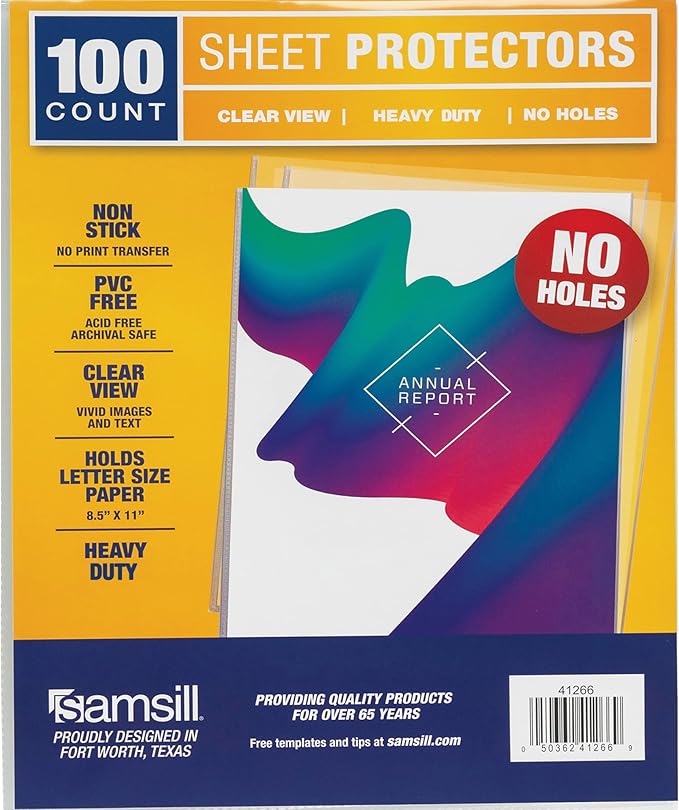 SAMSILL Sheet Protector NO-Hole Family