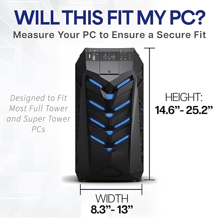 VIVO Under Desk and Wall 8.3 to 13 inch Wide Office and Gaming PC Mount, Large Computer Case CPU Machine Holder with Swivel and Locking, Holds 44 lbs, Black, MOUNT-PC01L