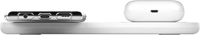 Belkin Quick Charge Dual Wireless Charging Pad - 10W Qi-Certified Charger Pad for iPhone, Samsung, Apple Airpods & More - Charge While Listening to Music, Streaming Videos, & Video Calls - White