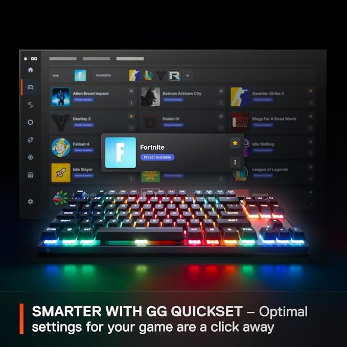 SteelSeries Apex Pro TKL Wireless Gen 3 OmniPoint 3.0 HyperMagnetic Switches — Adjustable Actuation — Rapid Trigger — Rapid Tap/SOCD — Dual Wireless — OLED (Renewed)