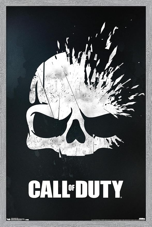 Call of Duty - Skull Wall Poster, 34L" x 22.4W", Gray Framed Version