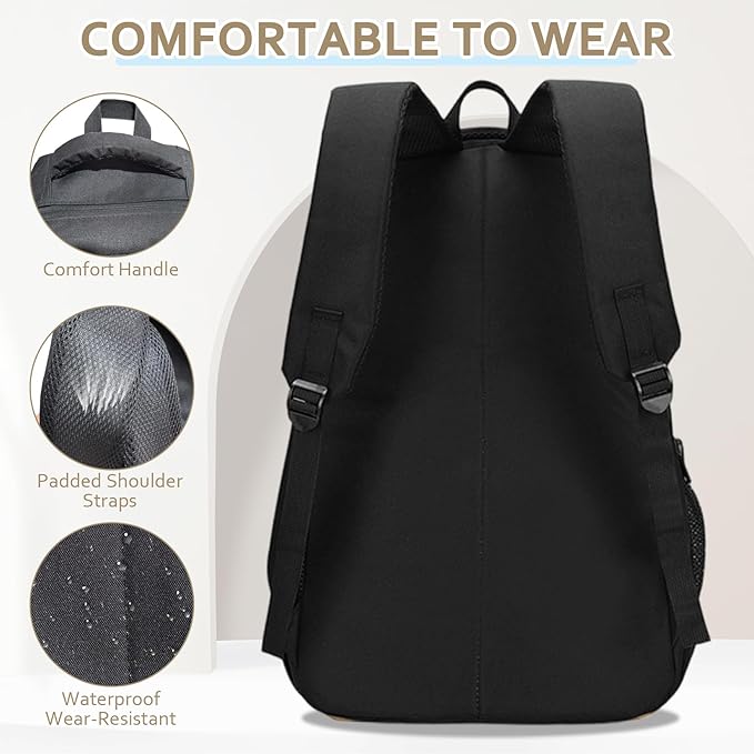 Backpack for Boys 3 in 1 Set, 19 Inch 55L Bookbag with Insulated Lunch Box Pencil Case, Molle School Backpack for Kids Teens, Outdoor Hiking Trekking Camping Travel for Elementary Middle High School
