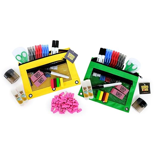 School Supply Boxes Mega Back to School Bundle | Case (2 Boxes) - 474 Pieces per Box Back to School Essentials | Includes ALL of Your Back to School Needs