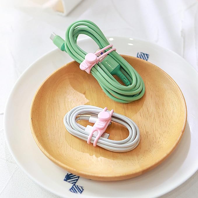 CoguZed 30Pcs Silicone Cable Ties, Reusable Cable Management Organizer, Multipurpose Elastic Cord Organizer for Bundling and Fastening Cables, Wires, Charger, Home, Office, Kitchen, School (5 Colors)