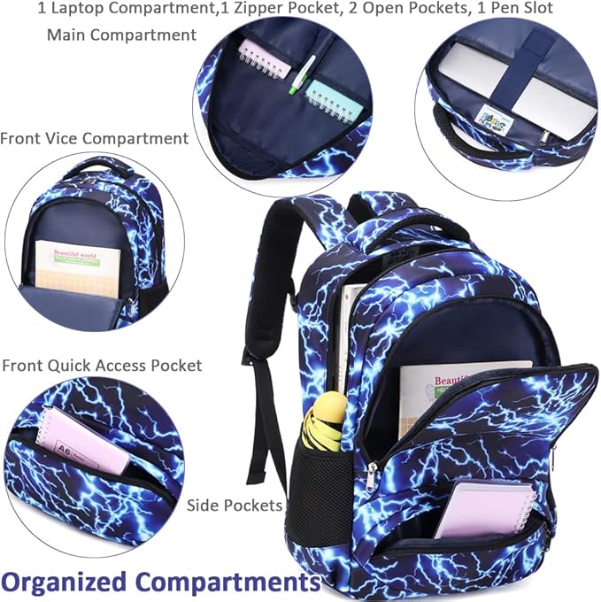 Meisohua School Backpack for Teens Girls Boys Backpack for Elementary Middle School Bookbag for Kids Backpack Lunch Bag Set