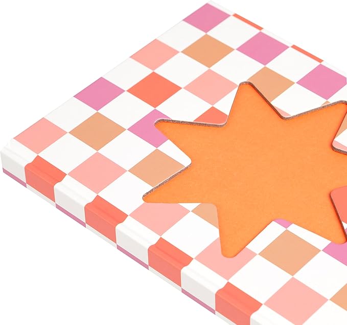 Pearhead Pink & Orange Star Cutout Hardcover Graph Notebook, 6.25x8.25 Grid Journal for Bullet Journaling, Planning & School Notes, 200 Pages