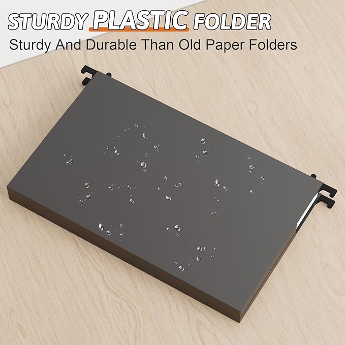 Plastic Legal Size Hanging File Folders,Heavy Duty 1 Inch Expansion with Adjustable Tabs,12 Pack Reinforced Legal Expandable Hanging Folders,Filing Cabinet Folder for Bulky Files-Colorfu