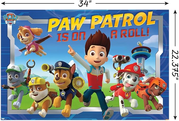 Nickelodeon Paw Patrol - Crew Wall Poster, 22.37" x 34.00", Poster & Mount Bundle