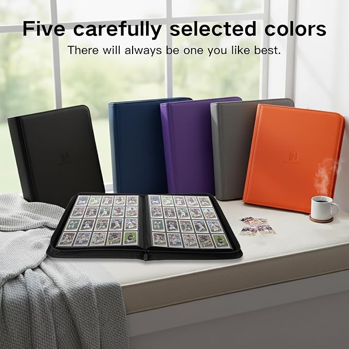 1280+ Cards 20 Pocket Card Binder Collector Card Album Trading Card Binder Ringless Trading Card Album Side Loading Compatible with TCG, Game & Sports Cards (Grey)