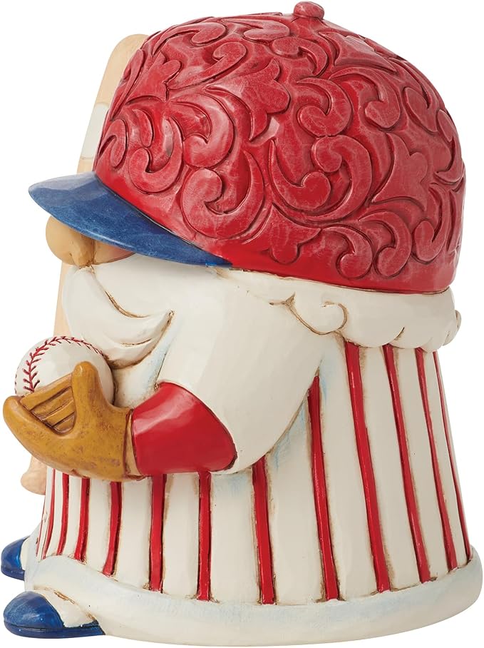 Enesco Jim Shore Heartwood Creek Athletes Baseball Player Batter Up Gnome Mini Figurine- Resin Hand Painted Crafted Collectible Decorative Figurines Home Decor Sculpture Shelf Statue Gift, 4 Inch