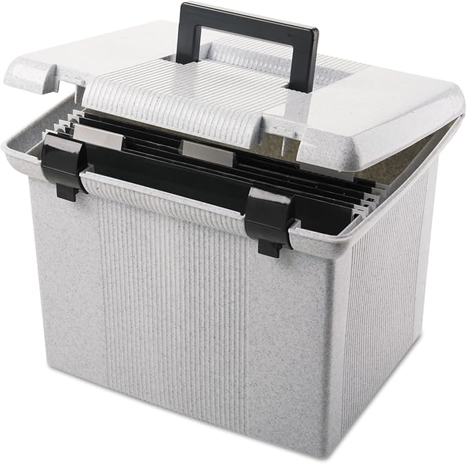 Pendaflex Portable File Box, 11"H x 14" W x 11 1/8" D, Granite (41747)