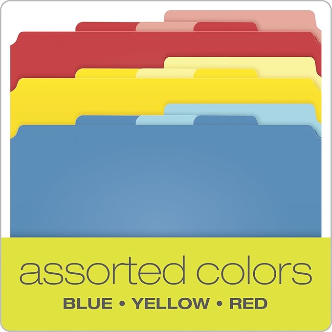 Pendaflex Divide-It-Up File Folder, Letter Size, 24 Count, Assorted Colors (10772)