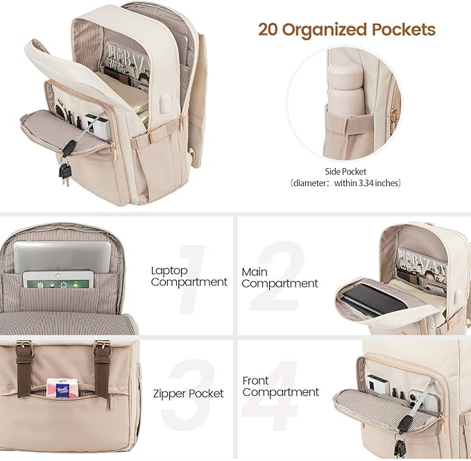 LOVEVOOK Travel Laptop Backpack Purse for Women Fashion Vintage Computer Backpack 15.6 Inch Large Teacher Nurse Backpack Casual Daypack for Business Work College