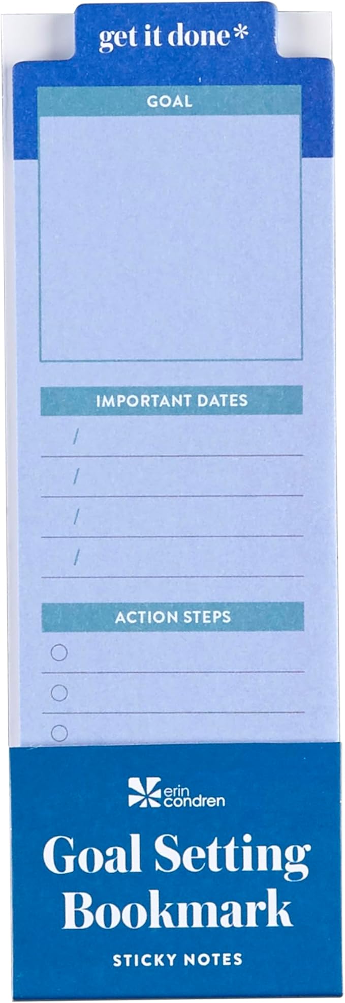 Erin Condren Goal Setting Bookmark Sticky Notes, Bookmark with Goal Setting Sticky Notes