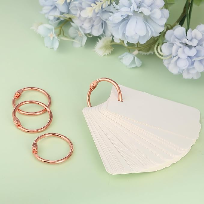 Mr. Pen- Loose Leaf Binder Ring, 40 Pack, Rose Gold Binder Rings 1 Inch, Book Rings