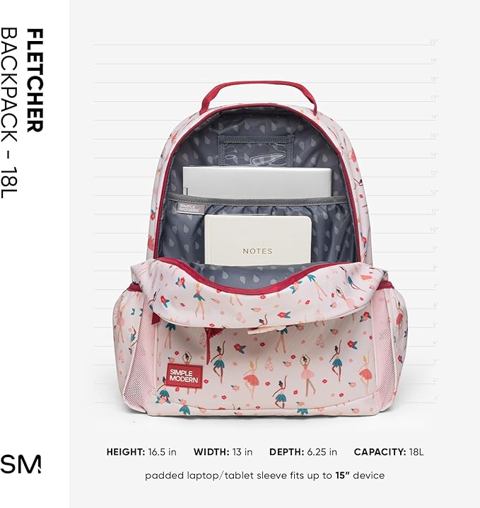 Simple Modern Large Disney Kids Backpack for School Girls and Boys | Princesses Elementary Backpack for Teen | Fletcher Collection | Kids - 16" tall | Princess Rainbows