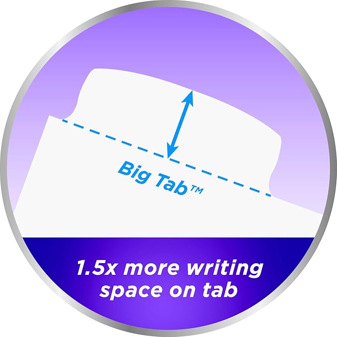 Avery Big Tab Write & Erase Durable Plastic Dividers for 3 Ring Binders, 5-Tab Set, Bright Multicolor, 1 Set (16129)