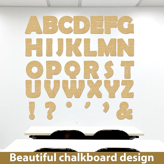Qyeahkj 150 PCS Large 6" Font Bulletin Board Letters and Punctuation Cutouts Combo Set Burlap Border Letters Decoration Classroom Alphabet Poster for Bulletin Board Display Home School Wall Decor