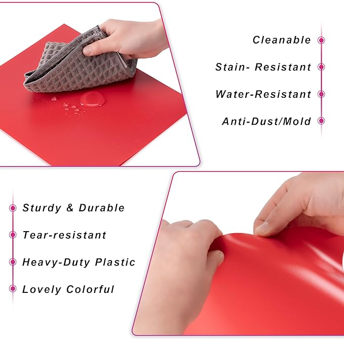 Plastic Folders with Pockets (7 Pack, Pink), Durable Heavy Duty File Folders with Business Card Slot, 2-Pocket Folder for Schoolwork & Office,Letter Size