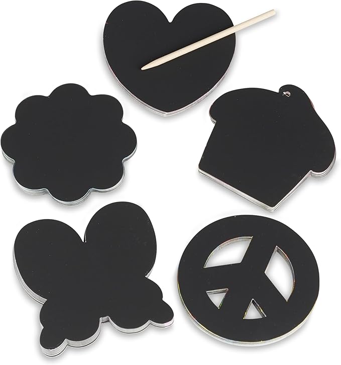 Melissa & Doug Scratch Art® Box of 125 Friendship-Themed Shaped Notes in Desktop Dispenser (Approx. 3.5” x 3.5” Each Note)