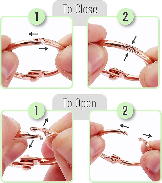Mr. Pen- Loose Leaf Binder Ring, 40 Pack, Rose Gold Binder Rings 1 Inch, Book Rings