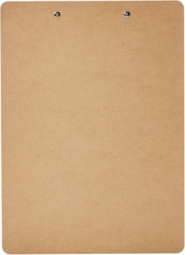 Amazon Basics Hardboard Office Clipboard, Letter Size, 9" x 12.5", Brown, 30-Pack