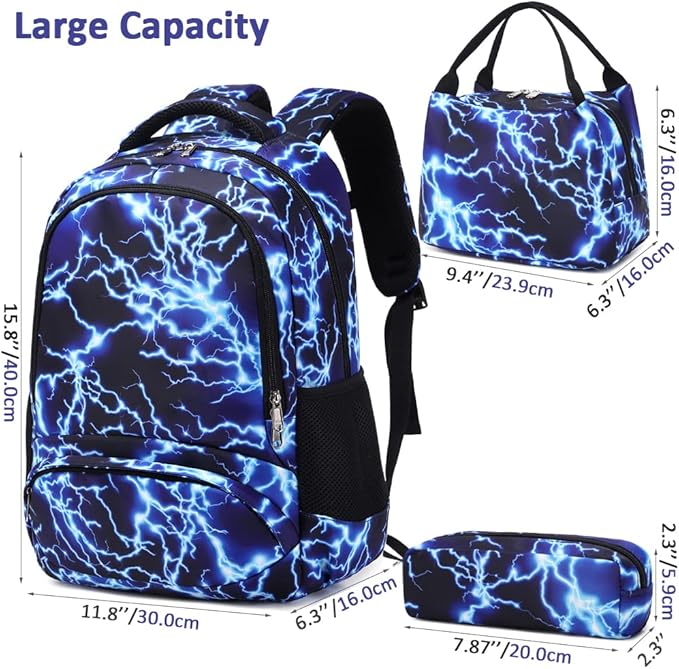 Meisohua School Backpack for Teens Girls Boys Backpack for Elementary Middle School Bookbag for Kids Backpack Lunch Bag Set