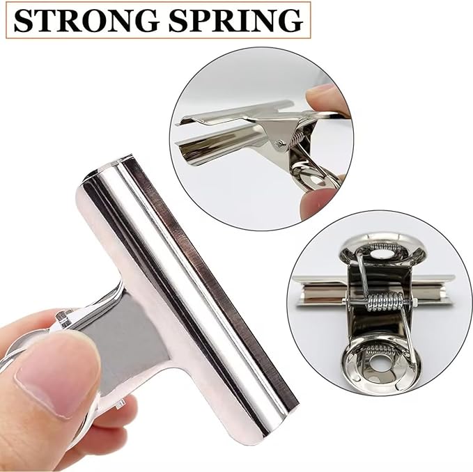 Extra Large Bulldog Clips, 36 Pack, 3 Inch, Silver, 75 mm, Food Clip, Chip Clip, Binder Clips, Fold Clamps for Home School Office Supplies