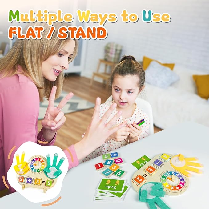 Toddler Learning Toys 3-5, Educational Games with Visual Timer for Kids 5-7, Montessori Number Counting Toys, Math Manipulatives, Preschool Kindergarten School Supplies, Birthday Gifts for 2 3 4 5 6 7