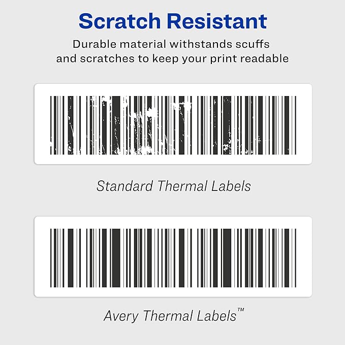 Avery Thermal Roll Labels, 1" x 2-1/8", White, 500 Address Labels Per Roll, 1 Roll (4184)