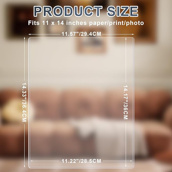 AKONEGE 10PCS 11" x 14" Rigid Print Protectors Hard Plastic Sheet Page Protectors Heavy Duty Top Loading Menu Covers Poster Sleeves Clear Plastic Paper Sleeves for Magazine Prints Photo Document