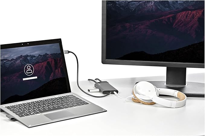 StarTech.com USB C Multiport Adapter - USB-C Mini Travel Dock w/ 4K HDMI or 1080p VGA - 3x USB 3.0 Hub, SD, GbE, Audio, 100W PD Pass-Through - Portable Docking Station for Laptop/Tablet (DKT30CHVAUSP)