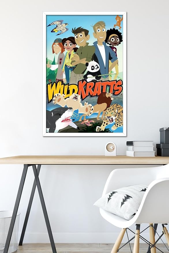 Wild Kratts - Group Wall Poster, 34L" x 22.4W", White Framed Version