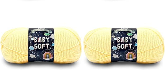 (1 Skein) Lion Brand Yarn Babysoft Baby Yarn Yarn, Lemonade (Pack of 2)