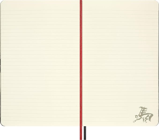 Moleskine Limited Edition Year of the Horse 2026 Calligraphy Notebook in Gift box, Hard Cover, Large (5" x 8.25") Ruled/Lined, Light Grey, 176 pages
